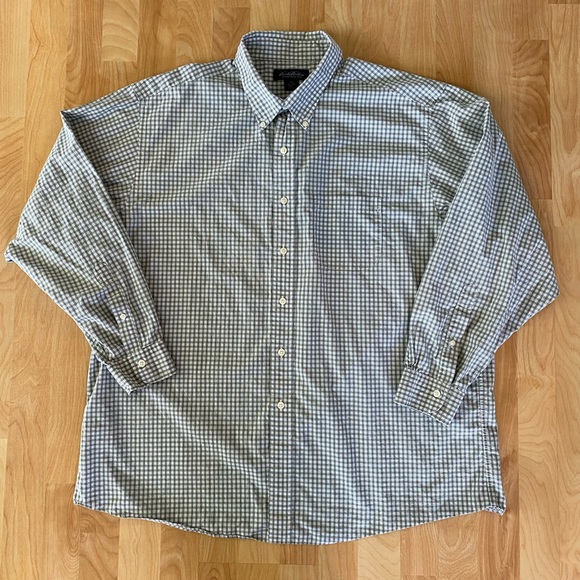 Brooks Brothers Plaid Men's Button Down Shirt Size XXL Green/White Long Sleeve - Picture 1 of 10